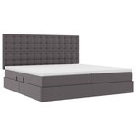 vidaXL Lit avec des lumières à LED avec stockage Gris 200 x 200 cm PVC