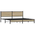 vidaXL Cadre de lit en métal sans matelas chêne sonoma 193x203 cm