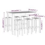 vidaXL Ensemble de bar de jardin 7 Pièces bois d'acacia solide