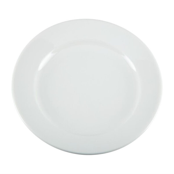 Assiettes à bord large blanches 165(ø)mm - lot de 12 - olympia -  - porcelaine