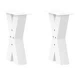 vidaXL Pieds de table basse en forme de X  2 pièces  blanc  28 x (42-43) cm  acier
