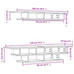 vidaXL Unités murales TV chêne sonoma bois d'ingénierie