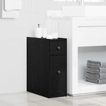 vidaXL Armoire étroite pour salle de bain Chêne noir 80 x 18 x 60 cm