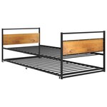 vidaXL Cadre de lit extensible sans matelas Noir Métal 90x200 cm