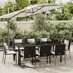 vidaXL Ensemble à manger jardin 9Pièces et coussins noir résine tressée