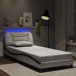 vidaXL Cadre de lit avec LED sans matelas blanc et noir 80x200 cm