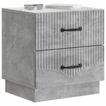 vidaXL Cabinet de chevet 2 Pièces Gris béton 43 x 34 5 x 44 5 cm