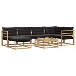vidaXL Ensemble de canapés d'extérieur 7 pc Blanc et noir