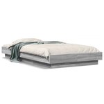 vidaXL Cadre de lit et lumières LED sans matelas sonoma gris 75x190 cm