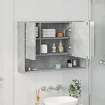 vidaXL Armoire Miroir Gris béton 80 x 17 x 55 cm Bois d'ingénierie