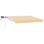 vidaXL Cadre de store manuel avec LEDs Jaune et blanc 3 x 2 5 m