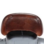 vidaXL Chaise de bar scooter Gris Cuir véritable et bois recyclé