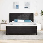 vidaXL Lit à ressorts avec matelas Noir 200 x 180 cm Polyester