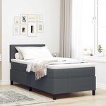 vidaXL Lit avec sommier à ressorts et matelas gris foncé 80x200 cm tissu en velours côtelé