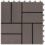 vidaXL Carreaux de terrasse 22 Pièces 30 x 30 cm 2 m² WPC Marron foncé