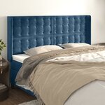 vidaXL Tête de lit avec oreilles Bleu foncé 203x16x118/128 cm Velours