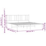 vidaXL Cadre de lit métal sans matelas et tête de lit blanc 193x203 cm