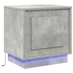 vidaXL Table de chevet avec éclairage LED Gris béton 44x34 5x45 cm