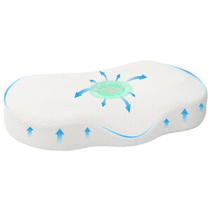 vidaXL Coussin pour le cou Blanc 53 x 35 x 11 cm Polyester