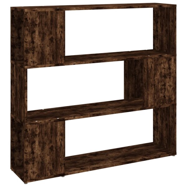 vidaXL Bibliothèque/Séparateur de pièce Chêne fumé 100x24x94 cm