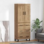 vidaXL Haut Armoire avec tiroir Chêne artisanal 69 5 x 34 x 180 cm