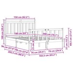 vidaXL Cadre de lit Cire marron 205 5 x 165 5 x 100 cm