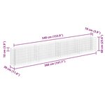 vidaXL Lit surélevé à gabion Acier galvanisé 360x30x60 cm