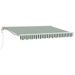 vidaXL Auvent Rétractable Vert et blanc 350x200 cm tissu