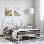 vidaXL Cadre de lit métal sans matelas et tête de lit blanc 150x200 cm
