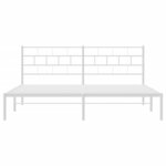 vidaXL Cadre de lit métal avec tête de lit blanc 183x213 cm