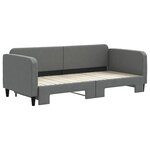 vidaXL Lit de jour avec gigogne sans matelas gris foncé 90x200 cm