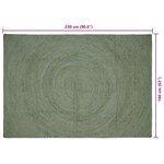 vidaXL Tapis de surface Vert olive 160 x 230 cm Jute