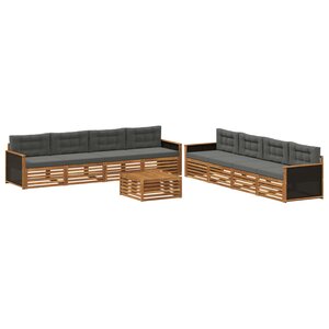 vidaXL Ensemble de canapés d'extérieur 9 Pièces Naturel et Anthracite