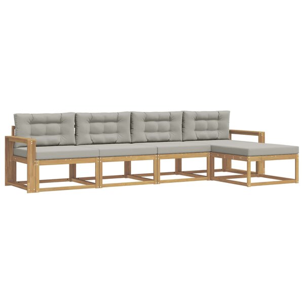 vidaXL Ensemble de canapés d'extérieur 4 pc Blanc et gris clair