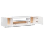vidaXL Meuble TV avec lumières LED blanc brillant 160x35x40 cm