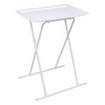 Table d'appoint pliable en métal blanc