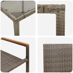 vidaXL Ensemble de salle à manger pour jardin 3 Pièces Gris  Marron