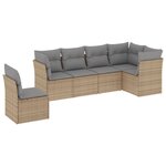 vidaXL Salon de jardin avec coussins 6 Pièces beige résine tressée
