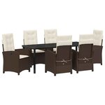 vidaXL Ensemble de salle à manger pour jardin 7 pc Marron polyrotin