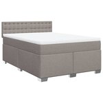 vidaXL Sommier à lattes de lit avec matelas Taupe 140x190 cm Tissu