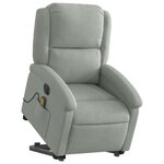 vidaXL Fauteuil inclinable de massage électrique gris clair velours