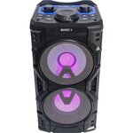 BOOST - Enceinte POWERSOUND300CD-SB - 2 voies a Led - Lecteur CD, USB, Bluetooth et télécommande