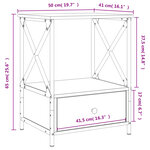 vidaXL Tables de chevet 2 Pièces chêne marron 50x41x65 cm bois ingénierie