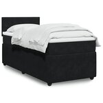 vidaXL Sommier à lattes de lit avec matelas Noir 90x200 cm Velours