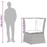 vidaXL Canapé d'angle de jardin et coussins gris clair résine tressée