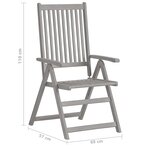 vidaXL Chaises inclinables de jardin lot de 3 et coussins Bois acacia