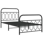 vidaXL Cadre de lit métal sans matelas avec pied de lit noir 107x203cm