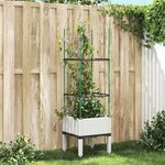 vidaXL Jardinière avec treillis blanc 40x40x142 5 cm PP