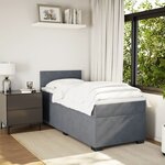 vidaXL Sommier à lattes de lit et matelas Gris foncé 90x200 cm Velours