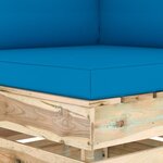 vidaXL Canapé de jardin 2 places avec coussins Bois imprégné de vert